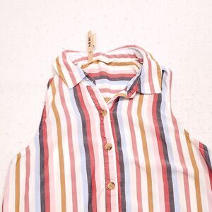 Aeropostale Casual Button Up Sleeveless Shirt Womens Size XS Multicolor